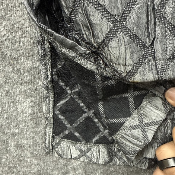 Coldwater Creek Womens XL Gray Textured Diamond Button Front Jacket Blazer - Picture 3 of 9